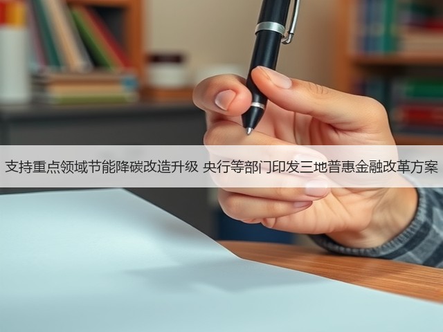 支持重点领域节能降碳改造升级 央行等部门印发三地普惠金融改革方案(图1)