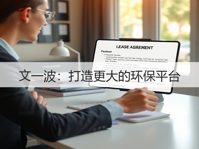 文一波:打造更大的环保平台(图1) 文一波:打造更大的环保平台(图1)