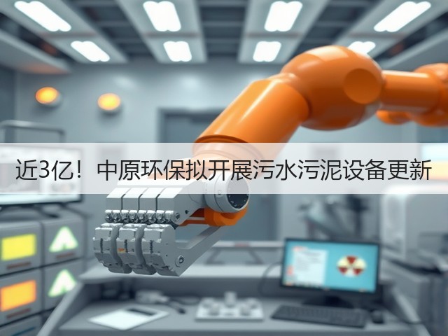 近3亿!中原环保拟开展污水污泥设备更新(图1) 近3亿!中原环保拟开展污水污泥设备更新(图1)