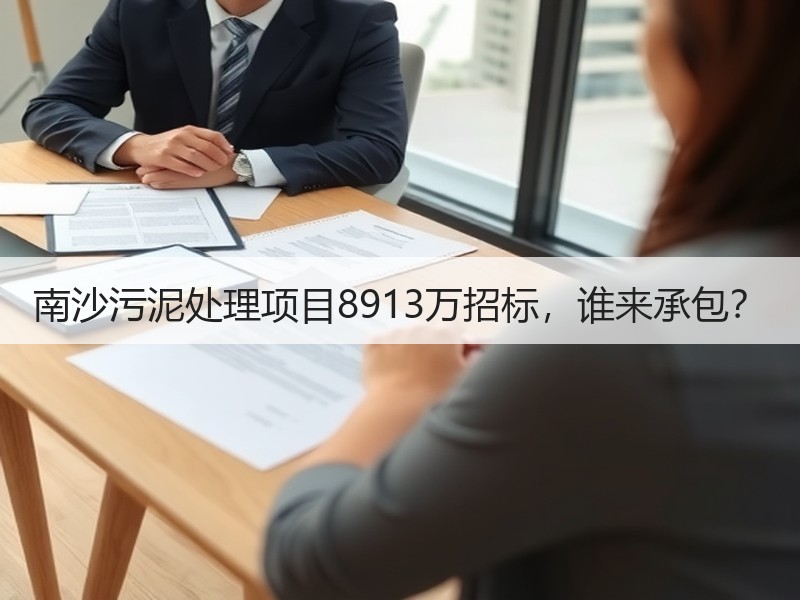 南沙污泥处理项目8913万招标,谁来承包? 南沙污泥处理项目8913万招标,谁来承包?