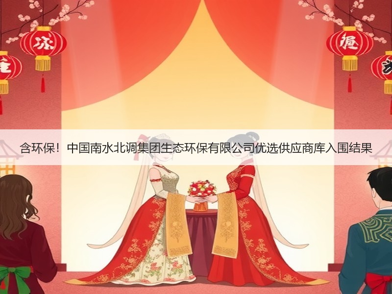 含环保！中国南水北调集团生态环保有限公司优选供应商库入围结果