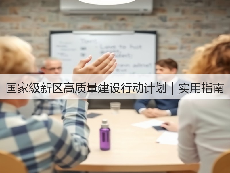 国家级新区高质量建设行动计划｜实用指南