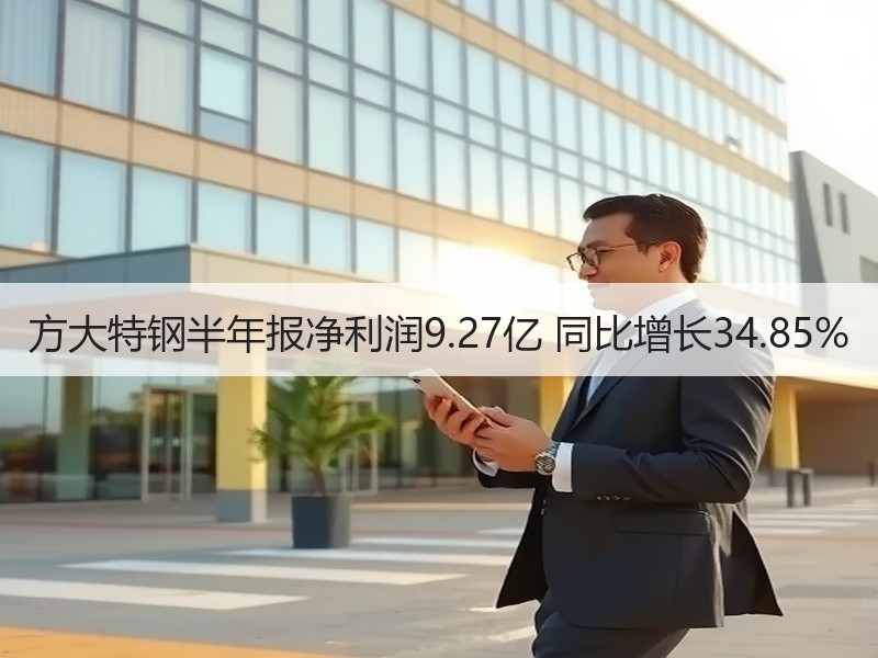 方大特钢半年报净利润9.27亿 同比增长34.85% 方大特钢半年报净利润9.27亿 同比增长34.85%