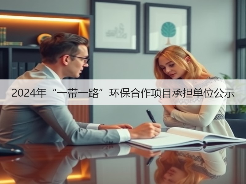 2024年“一带一路”环保合作项目承担单位公示
