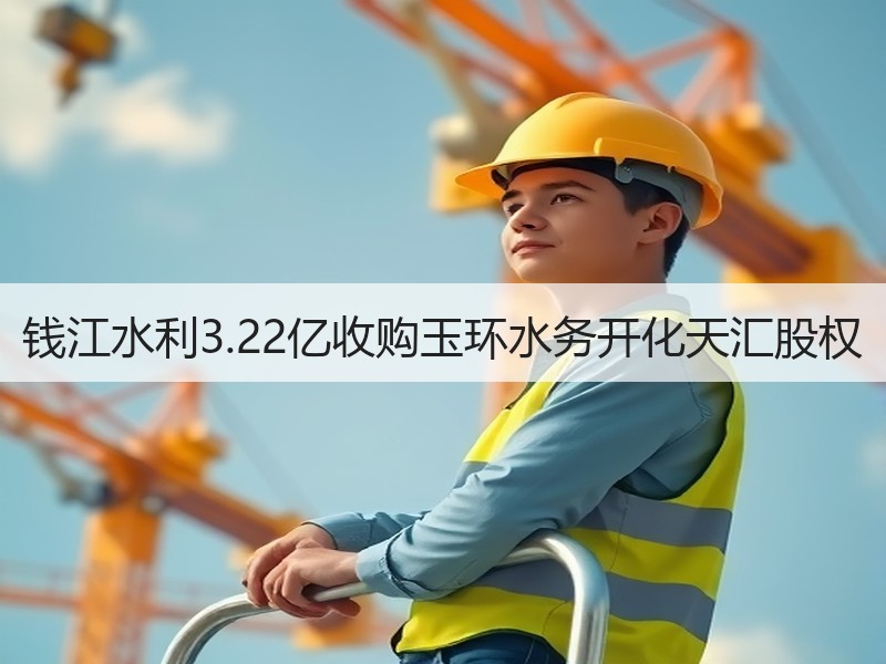 钱江水利3.22亿收购玉环水务开化天汇股权 钱江水利3.22亿收购玉环水务开化天汇股权