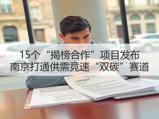15个“揭榜合作”项目发布 南京打通供需竞速“双碳”赛道(图2)
