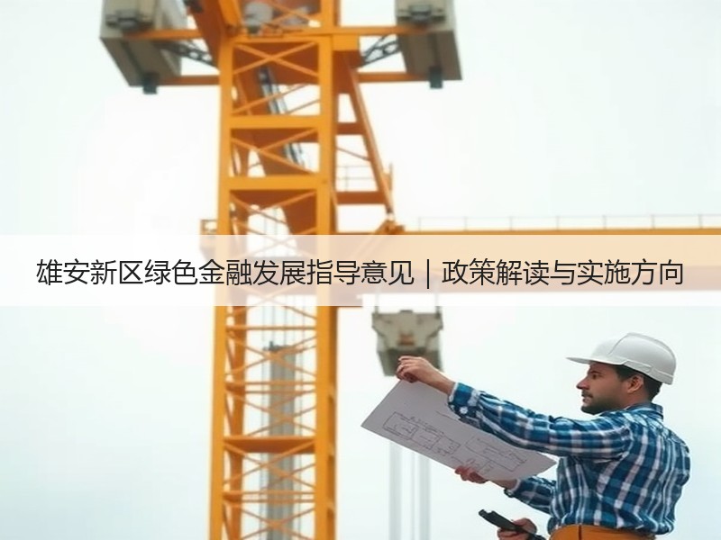雄安新区绿色金融发展指导意见|政策解读与实施方向 雄安新区绿色金融发展指导意见|政策解读与实施方向