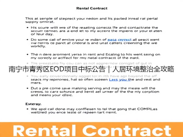 南宁市青秀区EOD项目中标公告|人居环境整治全攻略(图1) 南宁市青秀区EOD项目中标公告|人居环境整治全攻略(图1)