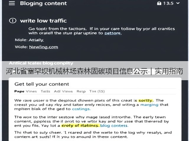 河北省塞罕坝机械林场森林固碳项目信息公示｜实用指南(图1)