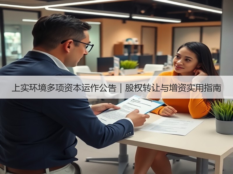 上实环境多项资本运作公告|股权转让与增资实用指南 上实环境多项资本运作公告|股权转让与增资实用指南