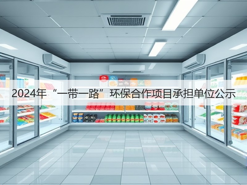2024年“一带一路”环保合作项目承担单位公示