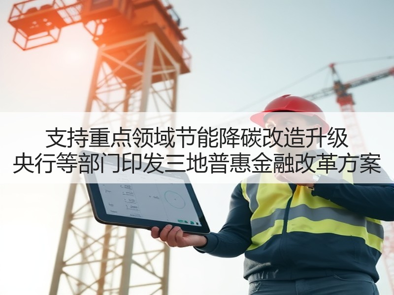 支持重点领域节能降碳改造升级 央行等部门印发三地普惠金融改革方案