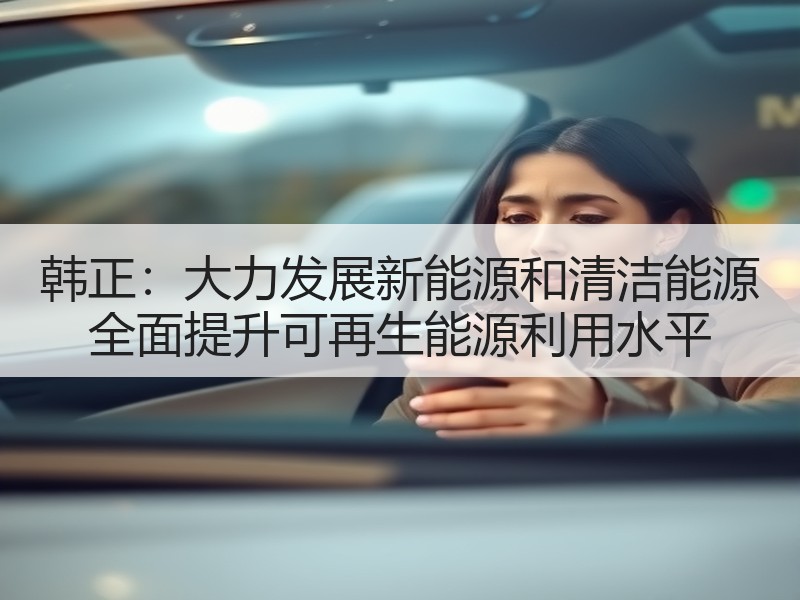 韩正：大力发展新能源和清洁能源 全面提升可再生能源利用水平