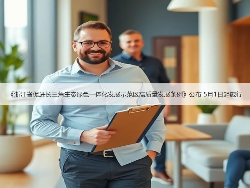 《浙江省促进长三角生态绿色一体化发展示范区高质量发展条例》公布 5月1日起施行