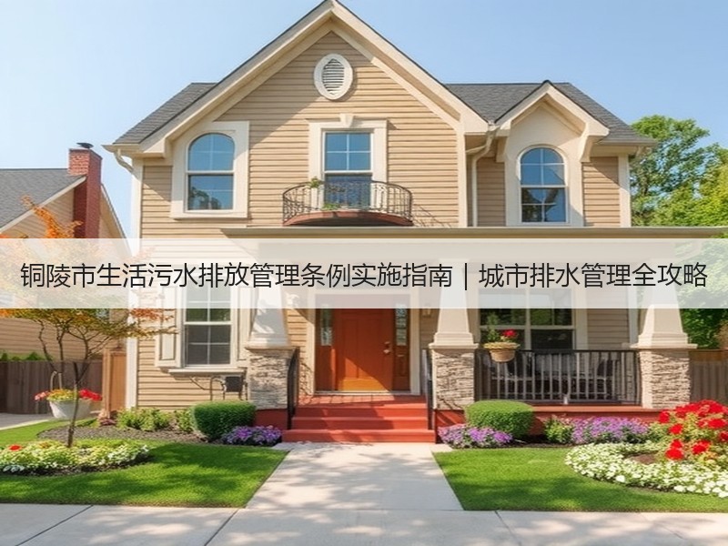 铜陵市生活污水排放管理条例实施指南|城市排水管理全攻略 铜陵市生活污水排放管理条例实施指南|城市排水管理全攻略