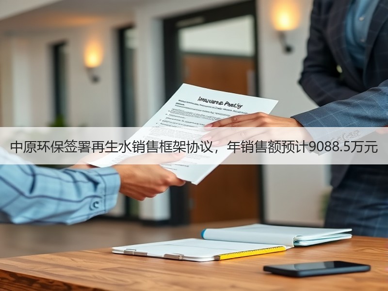 中原环保签署再生水销售框架协议,年销售额预计9088.5万元 中原环保签署再生水销售框架协议,年销售额预计9088.5万元