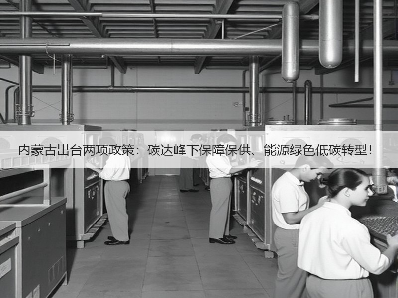 内蒙古出台两项政策：碳达峰下保障保供、能源绿色低碳转型！