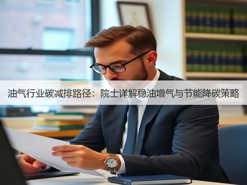 油气行业碳减排路径:院士详解稳油增气与节能降碳策略 油气行业碳减排路径:院士详解稳油增气与节能降碳策略