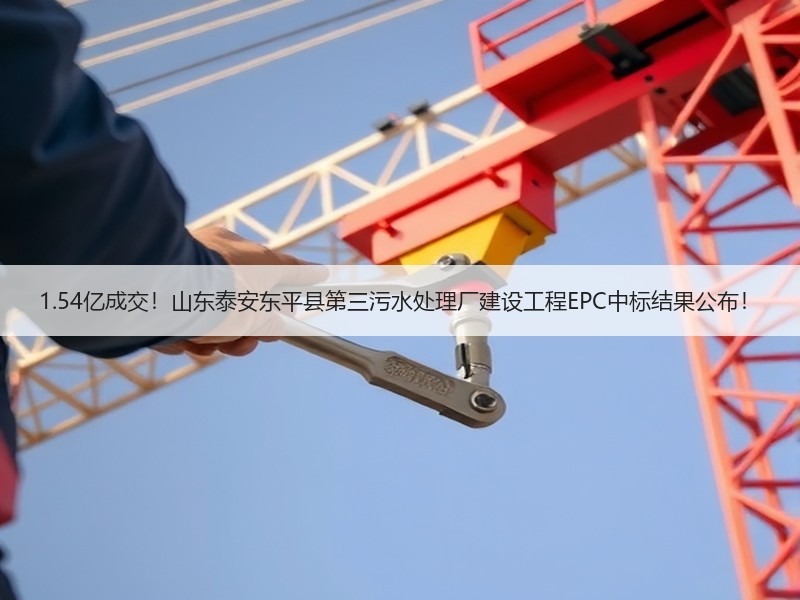 1.54亿成交！山东泰安东平县第三污水处理厂建设工程EPC中标结果公布！