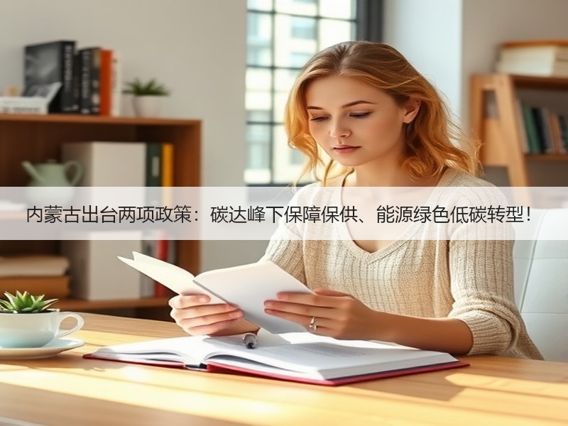 内蒙古出台两项政策：碳达峰下保障保供、能源绿色低碳转型！