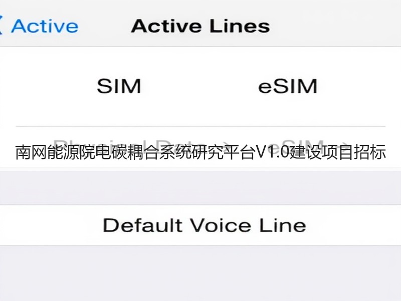 南网能源院电碳耦合系统研究平台V1.0建设项目招标