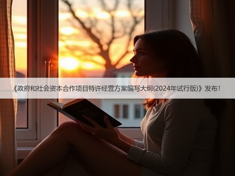 《政府和社会资本合作项目特许经营方案编写大纲(2024年试行版)》发布！