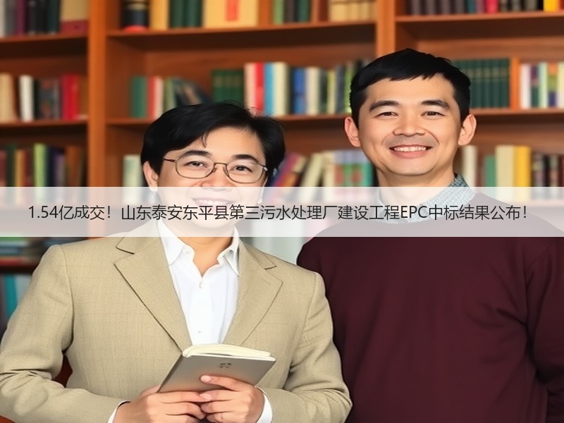 1.54亿成交！山东泰安东平县第三污水处理厂建设工程EPC中标结果公布！