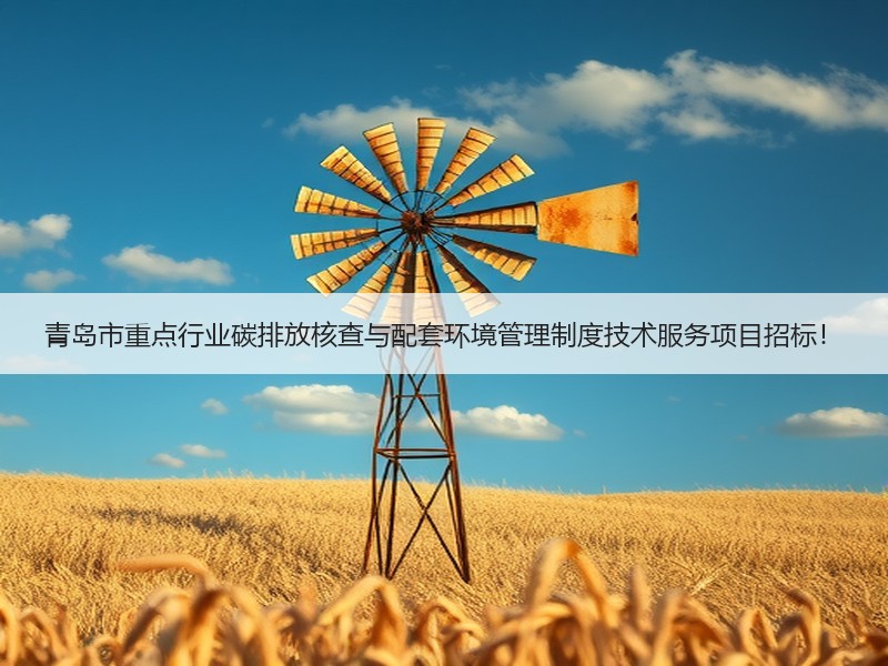 青岛市重点行业碳排放核查与配套环境管理制度技术服务项目招标！