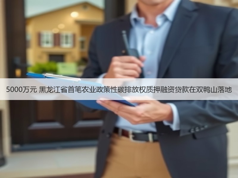 5000万元 黑龙江省首笔农业政策性碳排放权质押融资贷款在双鸭山落地