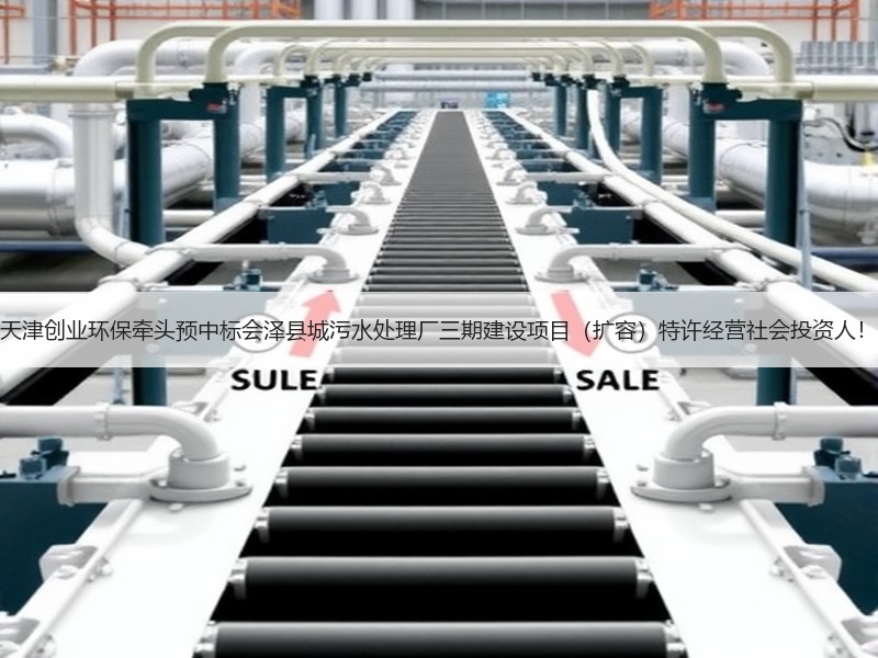 天津创业环保牵头预中标会泽县城污水处理厂三期建设项目（扩容）特许经营社会投资人！