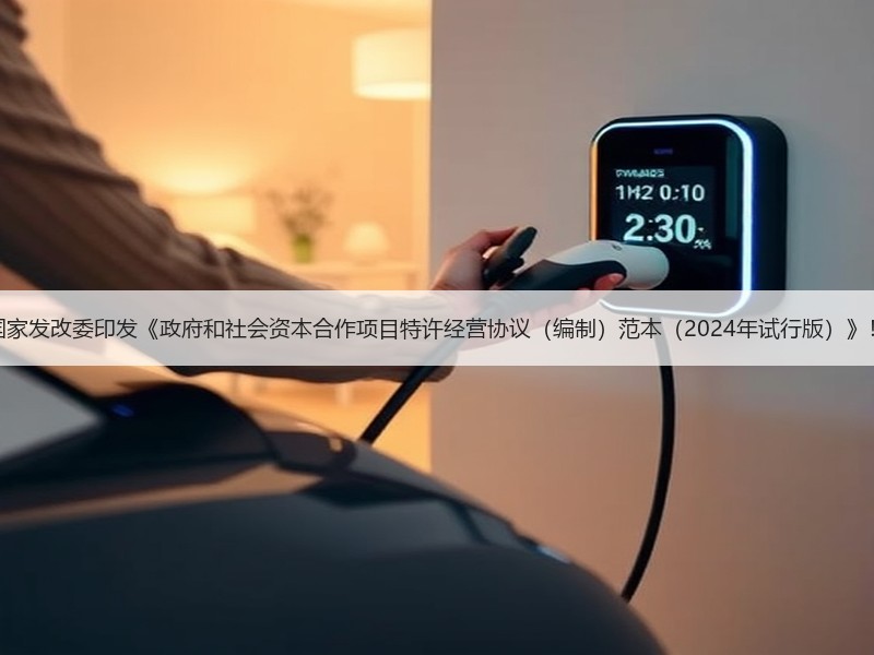 国家发改委印发《政府和社会资本合作项目特许经营协议（编制）范本（2024年试行版）》！