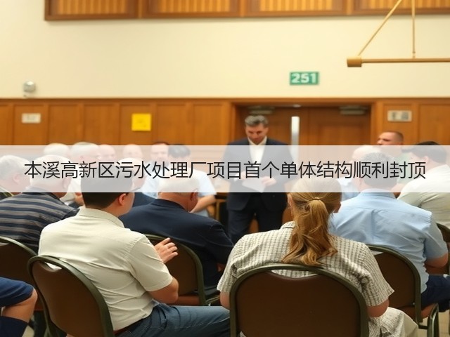 本溪高新区污水处理厂项目首个单体结构顺利封顶(图2)