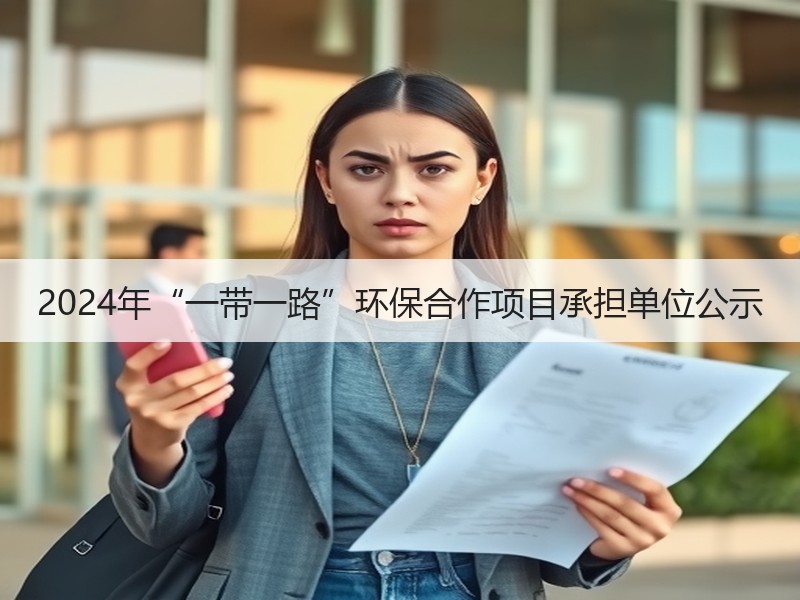 2024年“一带一路”环保合作项目承担单位公示