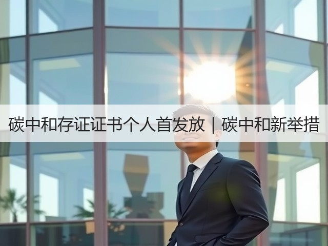 碳中和存证证书个人首发放|碳中和新举措(图3) 碳中和存证证书个人首发放|碳中和新举措(图3)