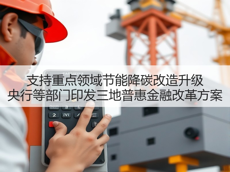 支持重点领域节能降碳改造升级 央行等部门印发三地普惠金融改革方案