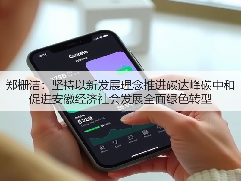 郑栅洁：坚持以新发展理念推进碳达峰碳中和 促进安徽经济社会发展全面绿色转型