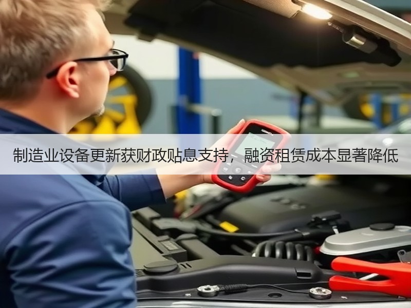 制造业设备更新获财政贴息支持，融资租赁成本显著降低