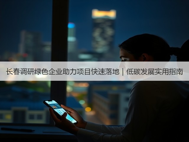 长春调研绿色企业助力项目快速落地|低碳发展实用指南(图1) 长春调研绿色企业助力项目快速落地|低碳发展实用指南(图1)
