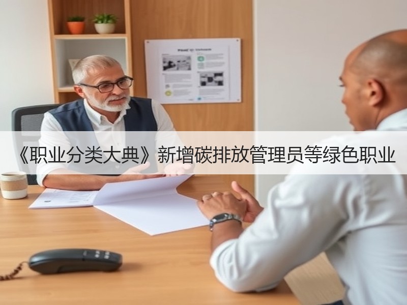 《职业分类大典》新增碳排放管理员等绿色职业 《职业分类大典》新增碳排放管理员等绿色职业