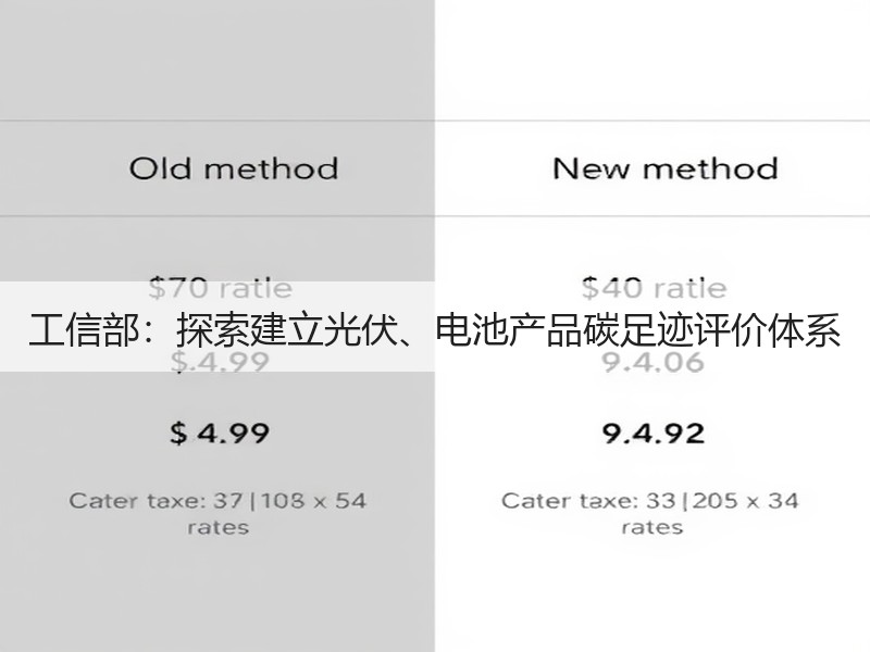 工信部：探索建立光伏、电池产品碳足迹评价体系