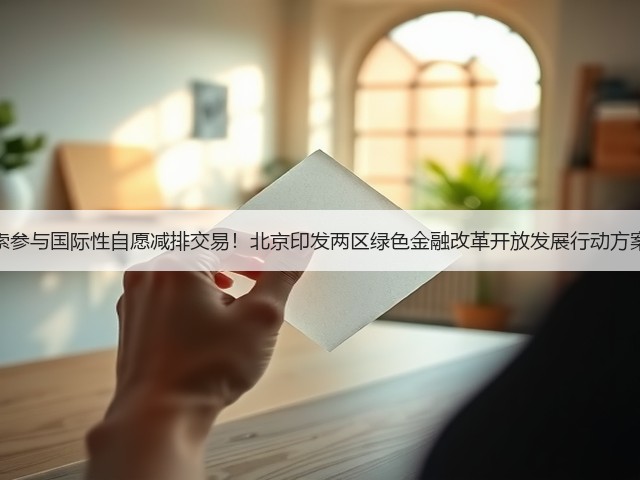 探索参与国际性自愿减排交易！北京印发两区绿色金融改革开放发展行动方案！(图1)