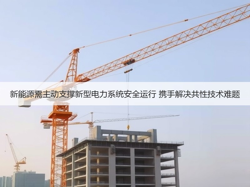 新能源需主动支撑新型电力系统安全运行 携手解决共性技术难题