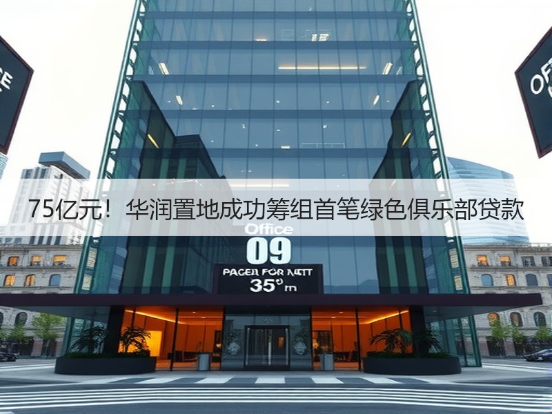 75亿元！华润置地成功筹组首笔绿色俱乐部贷款