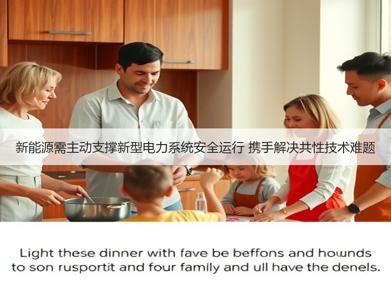 新能源需主动支撑新型电力系统安全运行 携手解决共性技术难题