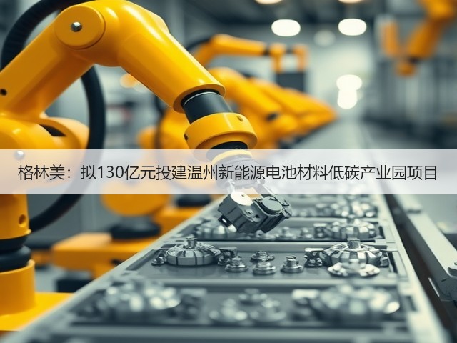 格林美：拟130亿元投建温州新能源电池材料低碳产业园项目(图1)
