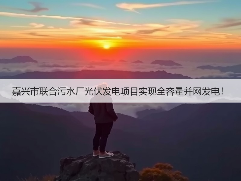 嘉兴市联合污水厂光伏发电项目实现全容量并网发电！