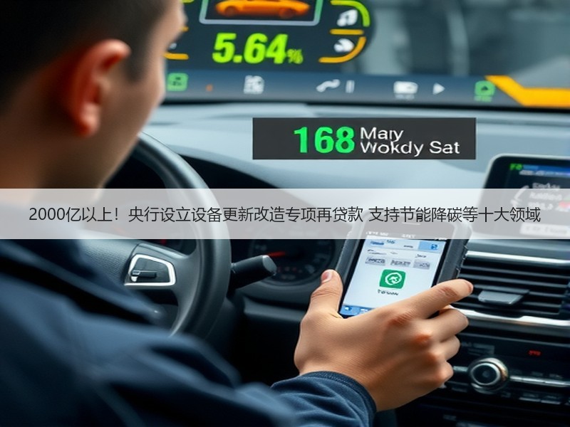 2000亿以上！央行设立设备更新改造专项再贷款 支持节能降碳等十大领域