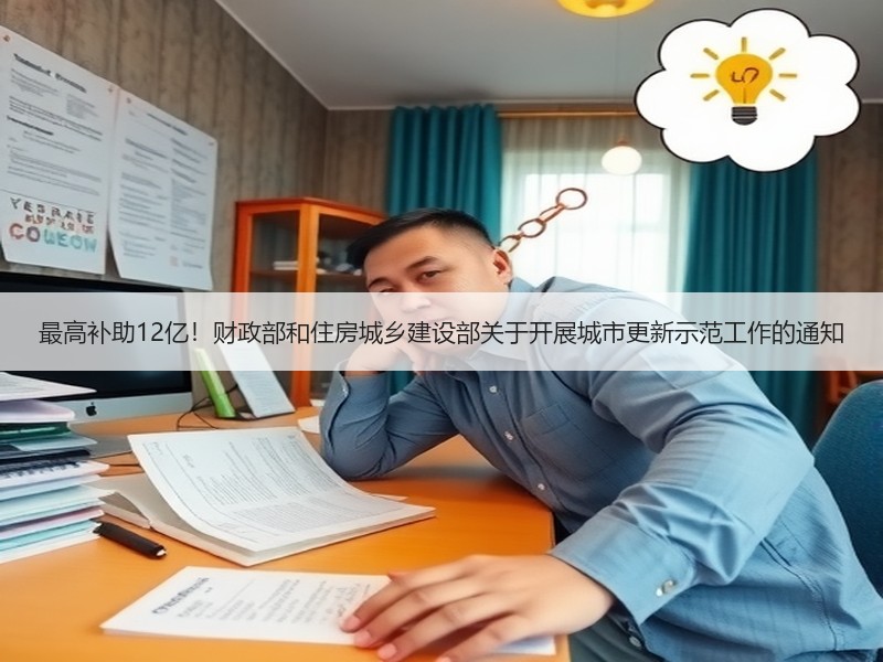 最高补助12亿！财政部和住房城乡建设部关于开展城市更新示范工作的通知
