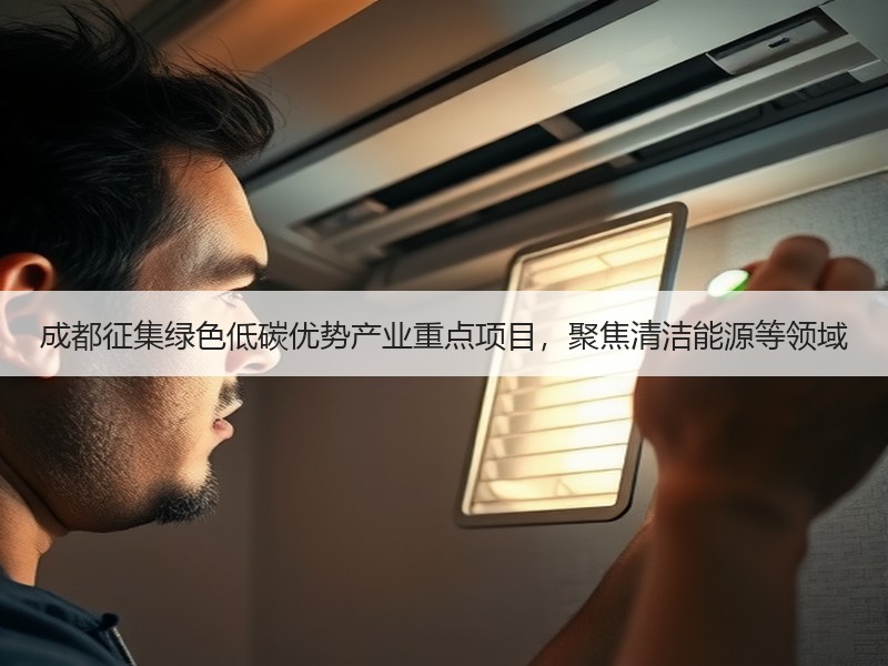 成都征集绿色低碳优势产业重点项目，聚焦清洁能源等领域