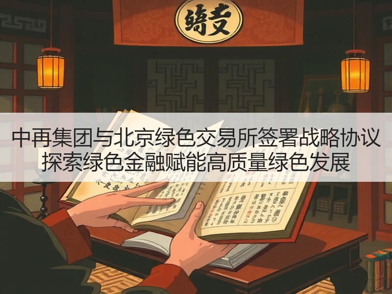 中再集团与北京绿色交易所签署战略协议 探索绿色金融赋能高质量绿色发展